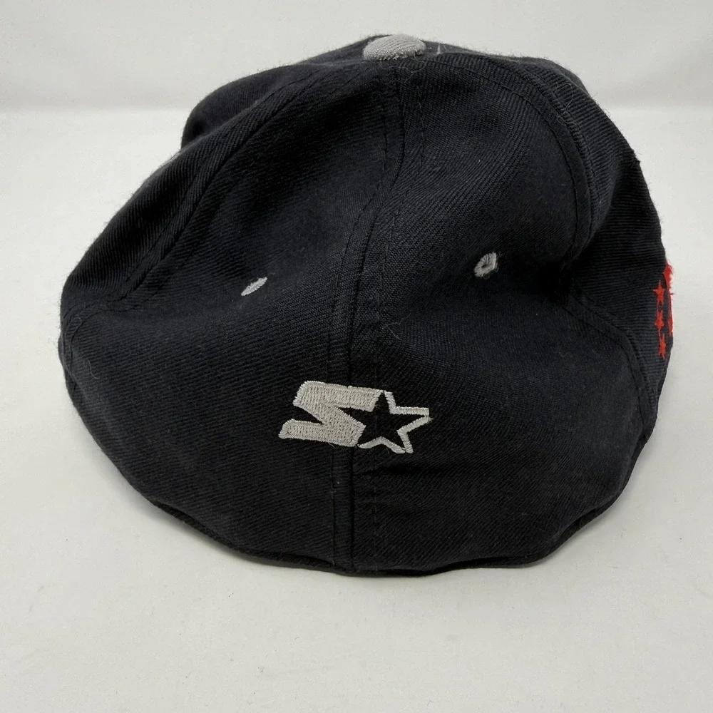 Vintage Oakland Raiders Hat Cap Fitted Mens Black Gray NFL Football Starter 90s